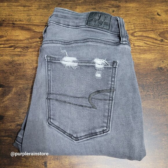 American Eagle Jeans 4 R Jegging Super Hi Rise Next Level Stretch Charcoal - Picture 3 of 13